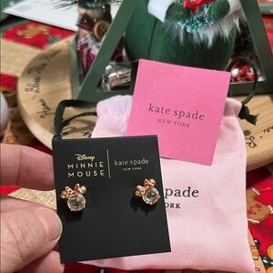 NEW Kate Spade Minnie Mouse Rose Gold Earrings